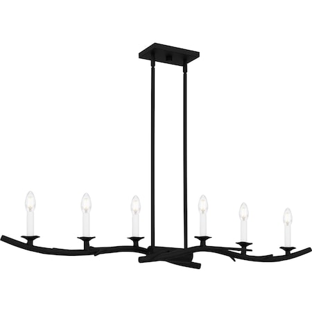 Quoizel Oakley Linear Chandelier 6 Lights Earth Black OAK644EK